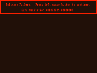 AmigaOS 1.0 Guru Meditation